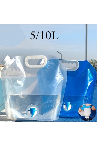 Ccgloball 10l Musluklu Katlanabilir Su Torbası Mavi