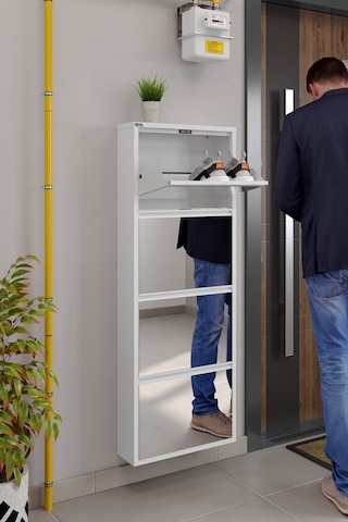 Ceha 4'lü Metal Ayakkabılık Kar Beyaz/Aynalı K.AYK-4/A/P9003 Beyaz