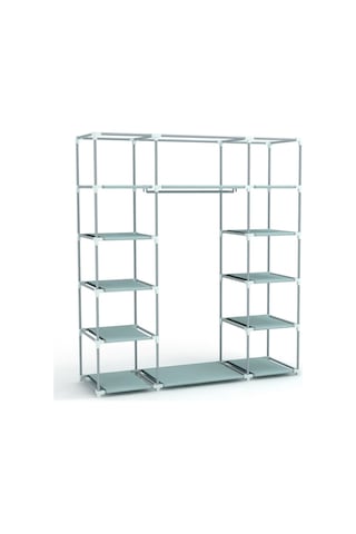 Beyazpazar Metal Profilli Bez Dolap Gardırop Portatif Dolap Lacivert