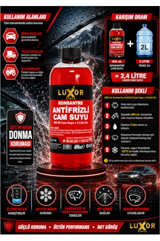 Luxor Kimya Antifrizli Konsantre Cam Suyu 400 Ml