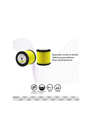 Mercan Standart 1 Kg Fosforlu Sarı Bobin Misina