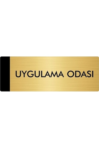 Metal Yönlendirme Levhası, Departman Kapı Isimliği Uygulama Odası 7x20 Cm Altın Renk