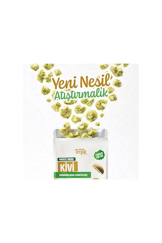 Dondurularak Kurutulmuş Kivi 18 G Freeze Dried Meyve Cipsi Çıtır Meyve Kurusu 5 Adet