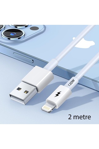 Bn96 iPhone Uyumlu 2 Metre Lightning Kablo 120w Süper Hızlı 6 Amp