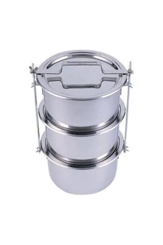 Sefer Tası Vidalı 3'Lü Krom Çelik 24X14 Cm Çok Renkli