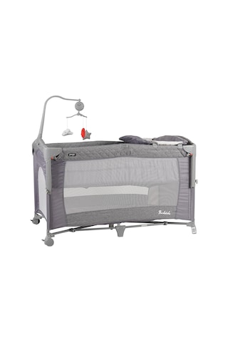 Prego Bedside Anne Yanı Oyun Parkı 70x120 Cm - Gri