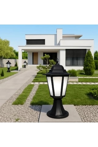 Set Üstü Bahçe Aydınlatma Lambası, 42 Cm Siyah Açık Lacivert