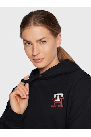 Tommy Hilfiger Byan Kapşonlu Sweatshirt Cepsiz Siyah