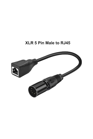 Besthome1 Dmx Ethernet Xlr 5 Pin Rj45 Dönüştürücü, 30cm/50cm Siyah Adaptör