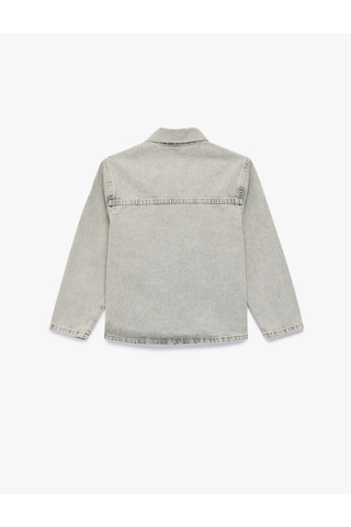 Koton Pamuklucepli Uzun Kollu Klasik Yaka Denim Ceket Gri 6skb20003td Gri