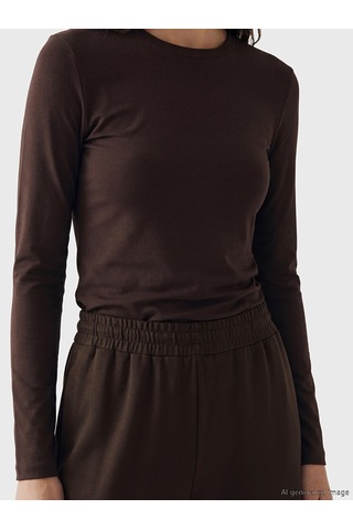 Lcw Modest Kahverengi Beli Lastikli Geniş Paça Kadın Eşofman Altı