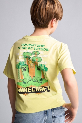 Defacto New Regular Fıt Bisiklet Yaka Minecraft Baskılı Kısa Kollu Tişört Erkek Çocuk H4340a826hsyl487 Sarı-yl487