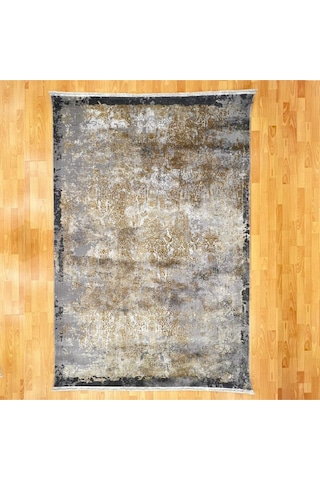 Madalyon Desenli 160 X 230 Yün Halı Gri