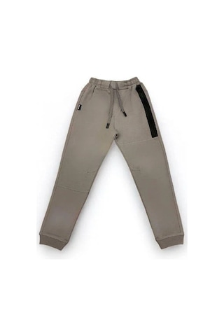 Erkek Çocuk Pamuklu Üç İplik Eşofman Altı-14849 Gri