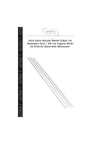 İnce Kare Kesim Metal Ciğer Ve Domates Şişi - 50 Cm Izgara Aleti Et Pişirici Gourmet Aksesuar Çok Renkli