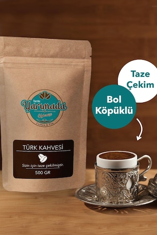 Tarihi Yarımada Kahvecisi Taze Çekilmiş Orta Kavrulmuş ve Öğütülmüş Türk Kahvesi 500 G