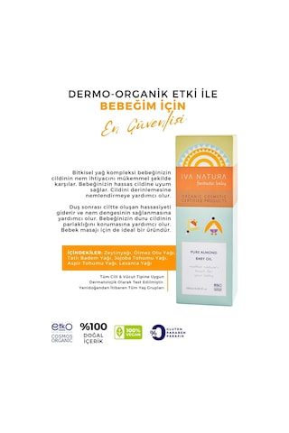 Iva Natura Organik Sertifikalı %100 Doğal Besleyici Yağ Kompleksli Bebek Yağı 125ml