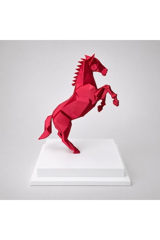 Dekoratif Şahlanan At Heykeli 15 Cm 3d Baskı Modern Geometrik At Biblo Ev Ofis Masa Dekoru -