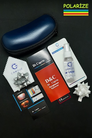 Di Caprio Dc3051gun Altıgen Modern Aviator Polarize Camlı Erkek Güneş Gözlüğü Metalik Gri