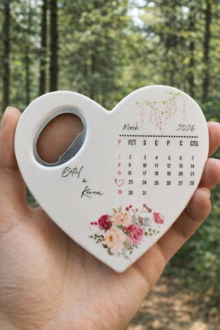 Kişiye Özel Tarihli Takvimli Düğün Nişan Söz Magnet Açacak 25 Adet Kalpli Nikah Şekeri Hediyelik Hatıra Çok Renkli