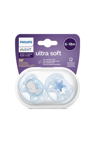 Philips Avent Ultra Soft 6-18 Ay Emzik 2'li Scf 22303 Kırmızı - Sarı