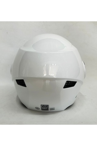 Gdr Yarım Kask Of-627 Parlak Beyaz Şefaf Vizörlü