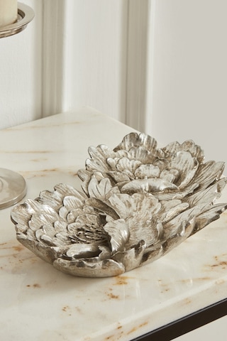 Karaca Home Lianca Dekoratif Tabak Silver 26x16 Cm