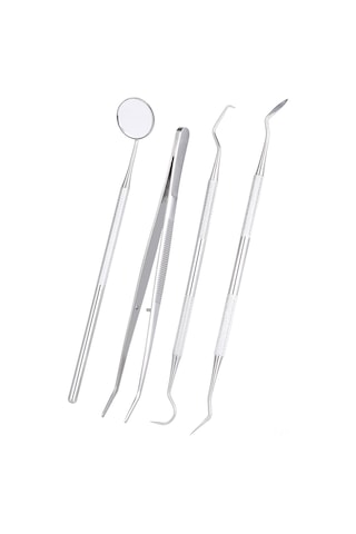 Samdoo Stainless Steel Diş Bakımı Aleti Seti - Profesyonel Dişçi Gereçleri: Ayna, Prob, Skaler Ve Pinçer İle Evde Diş Temizliği Ve Kontrolü