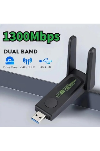 Maxgo 3125 1300 Mbps Dual Band Usb 3.0 Adaptör Kablosuz Wifi Alıcı 2.4ghz 5ghz Tak Çalıştır