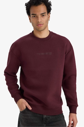 Defacto Boxy Fit Bisiklet Yaka İçi Yumuşak Tüylü Baskılı Sweatshirt X8282az25aubr230 Bordo-br230
