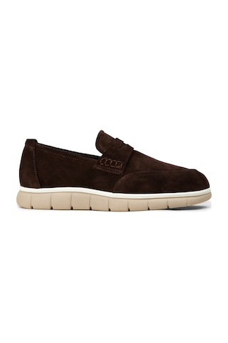 Deery Erkek Hakiki Süet Kahverengi Loafer Ayakkabı - 02045mkhve02