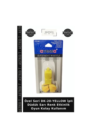 Özel Seri Dk-20-yellow İpli Düdük Sarı Renk Etkinlik Oyun Kolay Kullanım