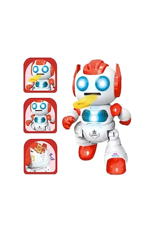 Uzaktan Kumandalı Sesli Disk Atan Robot Turuncu Çok Renkli