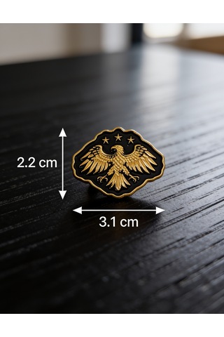 Suriye Sembolü Siyah Üzerinde Altın Rengi Kartal Telefon Sticker 3d Metal Tasarım, Arka Süs A300137