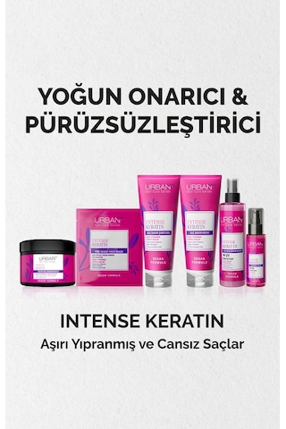 Intense & Keratin Aşırı Yıpranmış Ve Cansız Saçlara Özel Duş Öncesi Saç Bakım Maskesi 3x50ml-vegan