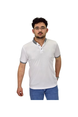 Raymons Erkek Büyük Beden Polo Yaka Merserize Tişört T3000 Bgl-st04534 Beyaz