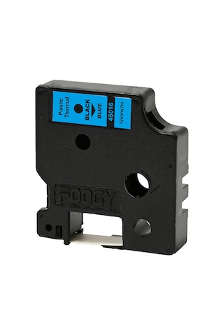 Foogy Dymo D1 Etiket Muadili 12 MM X 7 M Mavi-Siyah