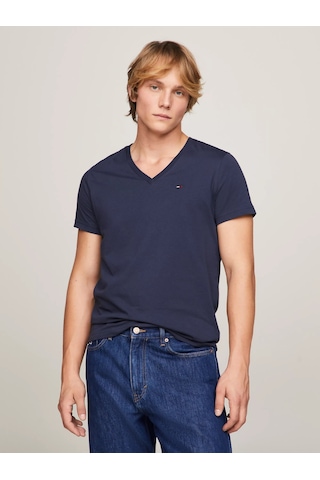 Tommy Hilfiger Erkek Tjm Orjinal Jarse V Yaka - Mavi Mavi