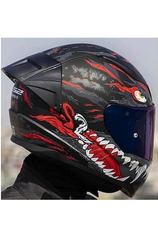 Ls2 Rapıd 2 Race Kaıju Fullface Motosiklet Kaskı Mavi Camlı Siyah