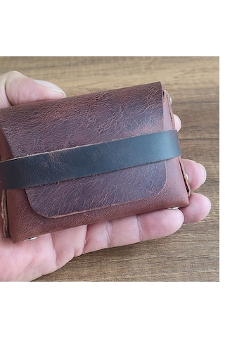 Sumerian Leather Craft Deri Cüzdan Kadın Tarçın