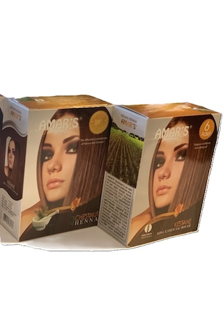 Amar S Henna Kına İçeren Saç Boyası 6 Lı 10g Paket Kestane Renk-