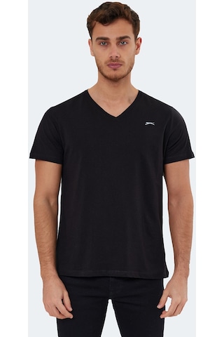 Slazenger RIVALDO Erkek V Yaka Siyah Tişört