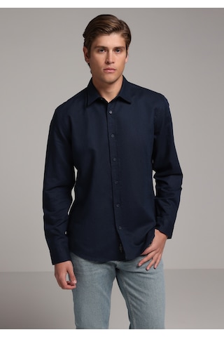 Colin's Colins Regular Fit Shirt Neck Düz Erkek Lacivert Uzun Kol Gömlek Cl1080088 Q1.v2 Nav