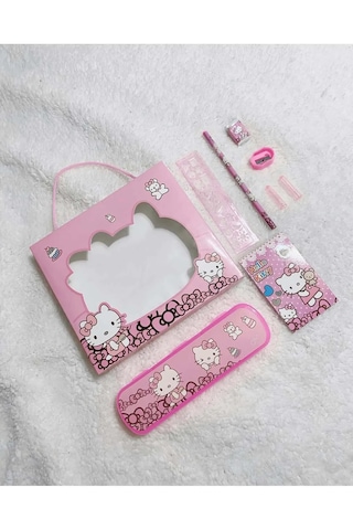 Sanrio Kuromi Hello Kitty 8 Parça Kırtasiye Seti Okul Seti Hello