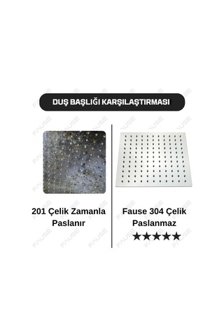 Fause Kolonlu Tepe Duş Seti Robot Duş Yağmurlama Slim Çelik Başlıklar Kds101 Sku: Smg8690010187017