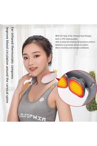 Maoyaya Beyaz Boyun Masaj Aleti, Elektrikli Kablosuz Isıtmalı Servikal Vertebra Rahatlatan Masaj Makinesi Çok Renkli