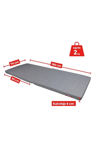 Xpermate Katlanır Yatak Yer Yatag I 70x180x6 Gri 2yktlnr
