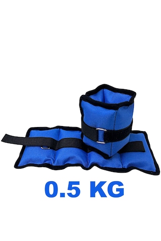 Me&ra Sport 0.5 Kg X 2 Adet El Ayak Bilek Ağırlık Seti Kum Ağırlık Torbası mavi