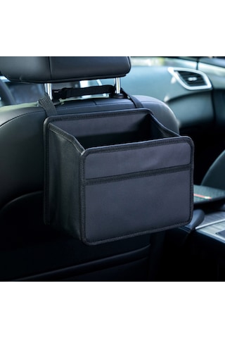 Araba Asılı Çöp Torbası Çok Fonksiyonlu Katlanır Saklama Kutusu, Model: H613 Litchi Deseni