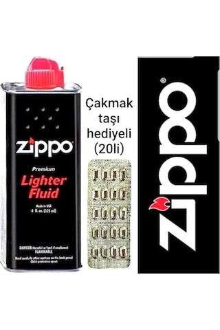 Zippo Çakmak Benzini 125Ml + Çakmak Taşı 20'Li Zippo Çakmak Benzini 125Ml + Çakmak Taşı 20'Li